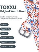 TOXXU Holiday Watch Band 20mm Compatible with Samsung Galaxy Watch 5/ Watch 5 Pro / Watch 4/ Watch 4 Classic/ Watch 3/ Watch Active 2/ Watch Active/ Watch for Women men, Festival Cute Pattern Silicone Printed Replacement Strap - Image 4